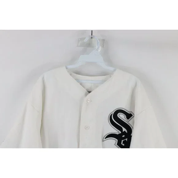 Vintage 90s Majestic Mens 2XL XXL Chicago White Sox Baseball Jersey White USA - Picture 2 of 9